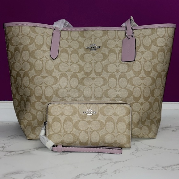 NWT Coach Signature Canvas Tote & Signature Wallet - Picture 6 of 15